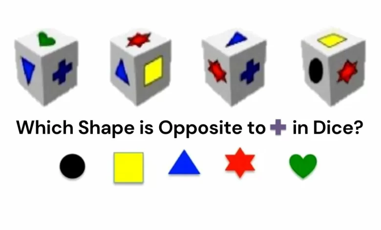 Identify which shape will be opposite to + in the Dice