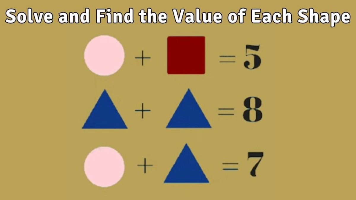 Value Of Each Shape