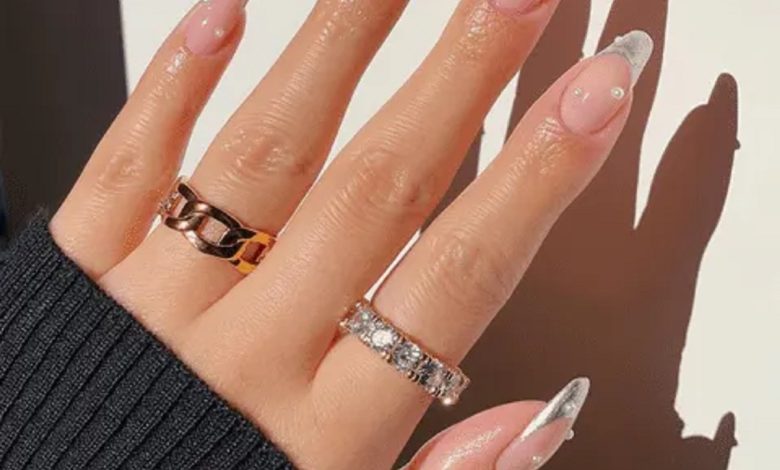 Silver French Nail Ideas