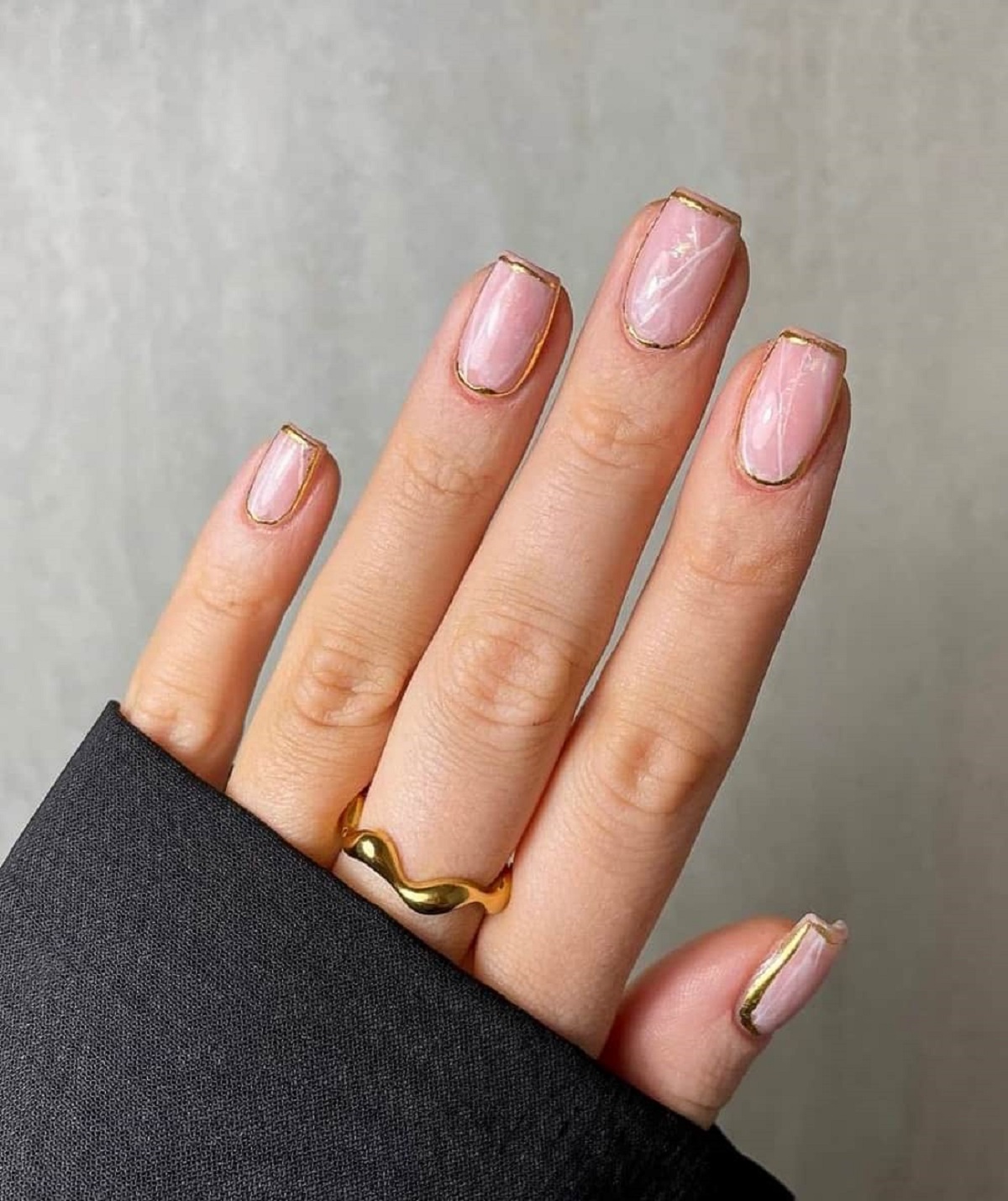 Gold French Tips and Cuffs