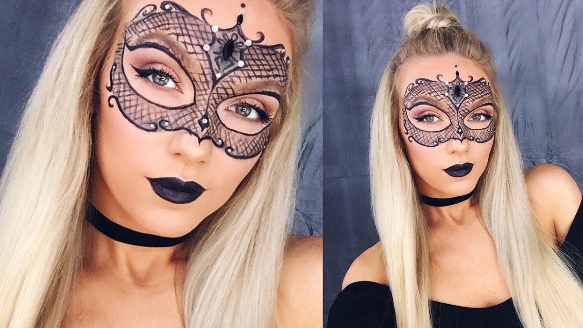 Masquerade mask makeup for Halloween