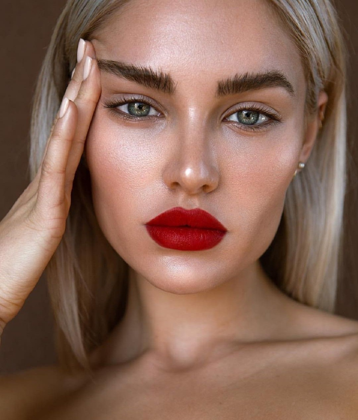 Make-Up With Red Lipstick