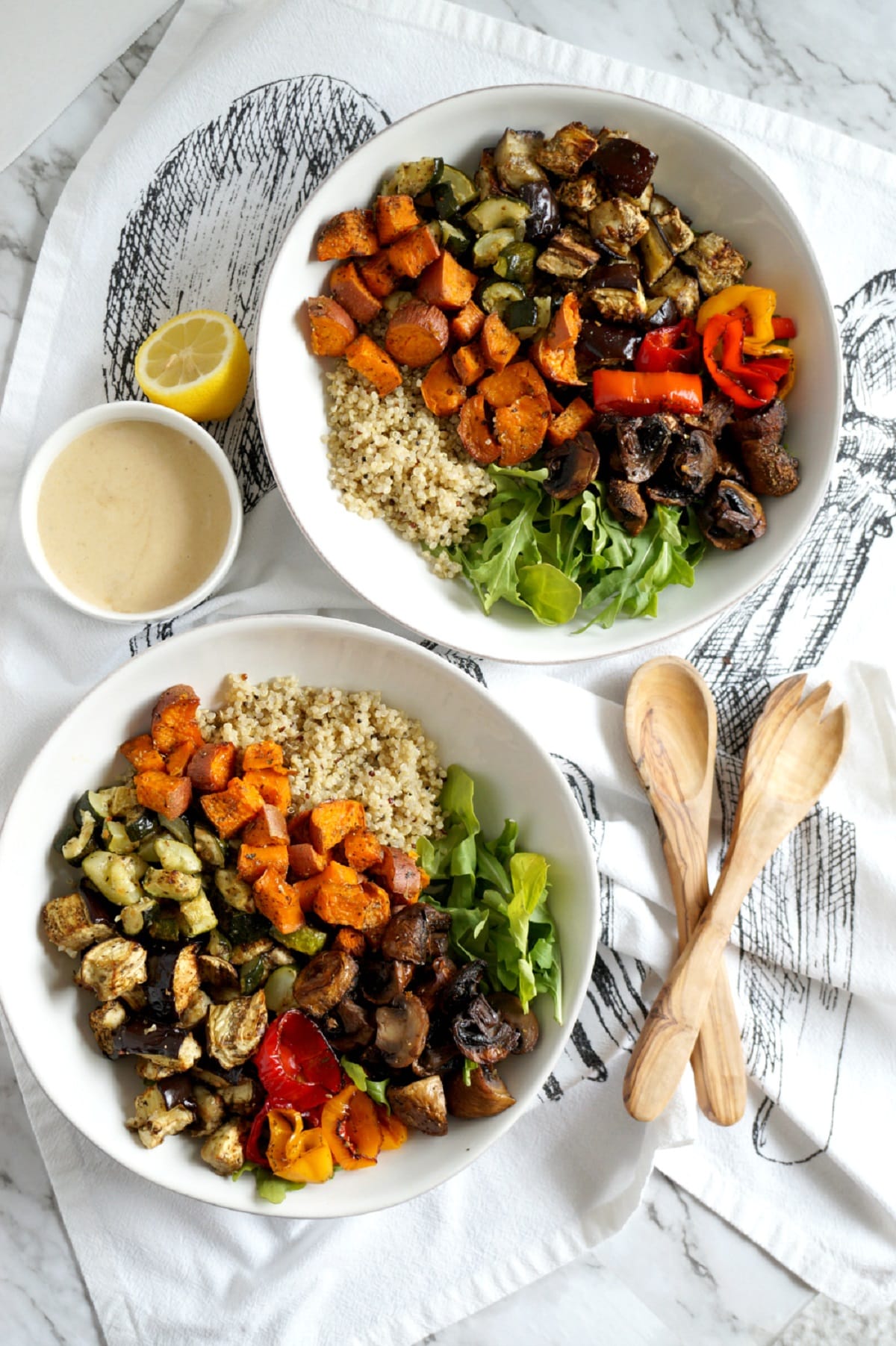 Meal-Prep Roasted Vegetable Bowls with Pesto