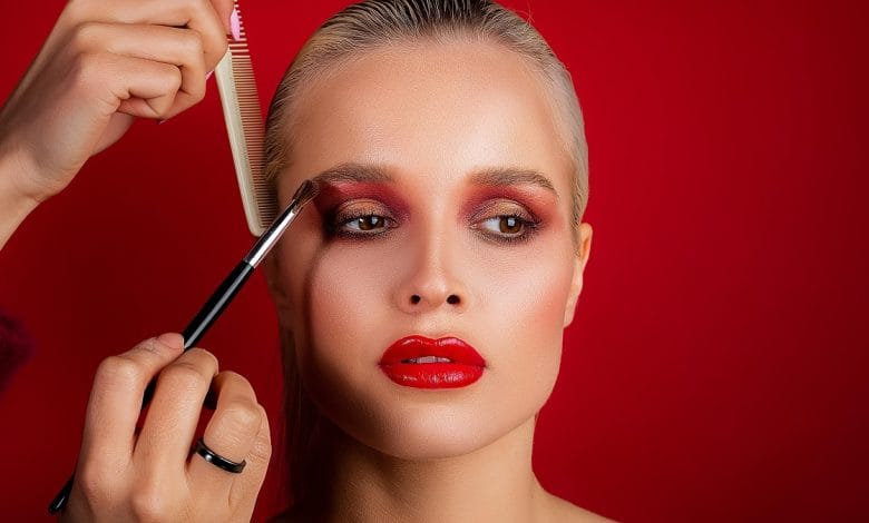 Make-Up With Red Lipstick