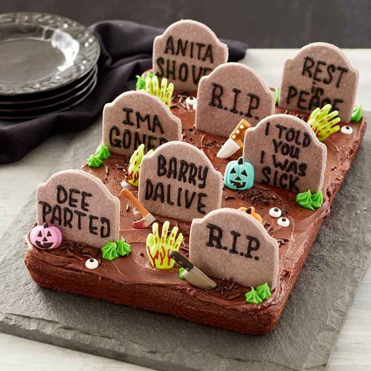 Chocolate Tombstone Cookies