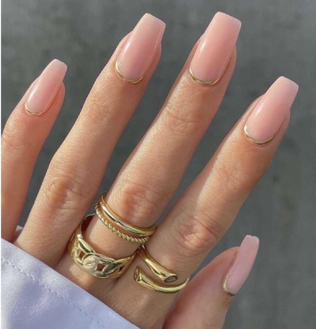 Gold French Tips and Cuffs