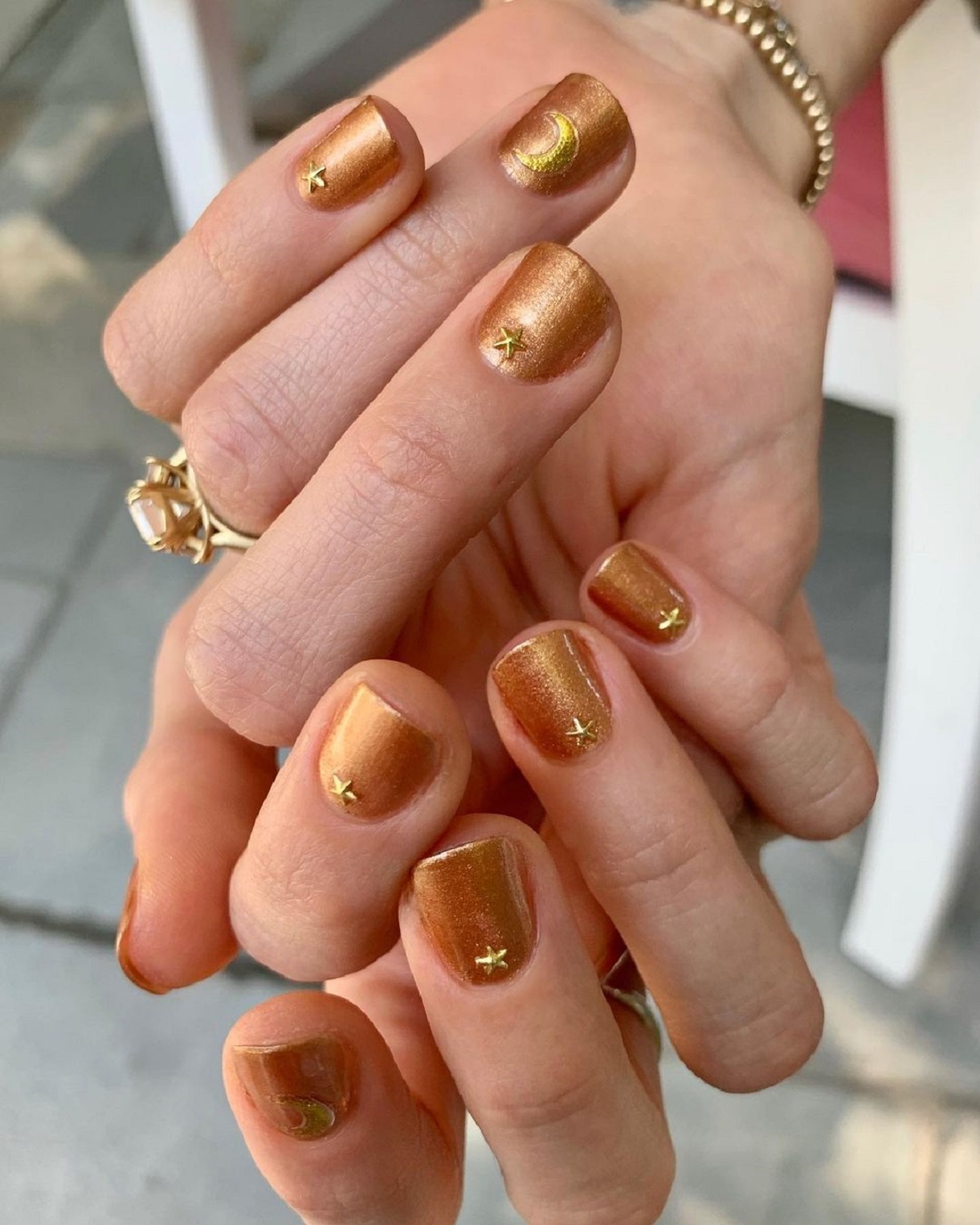 Golden Hour nails 