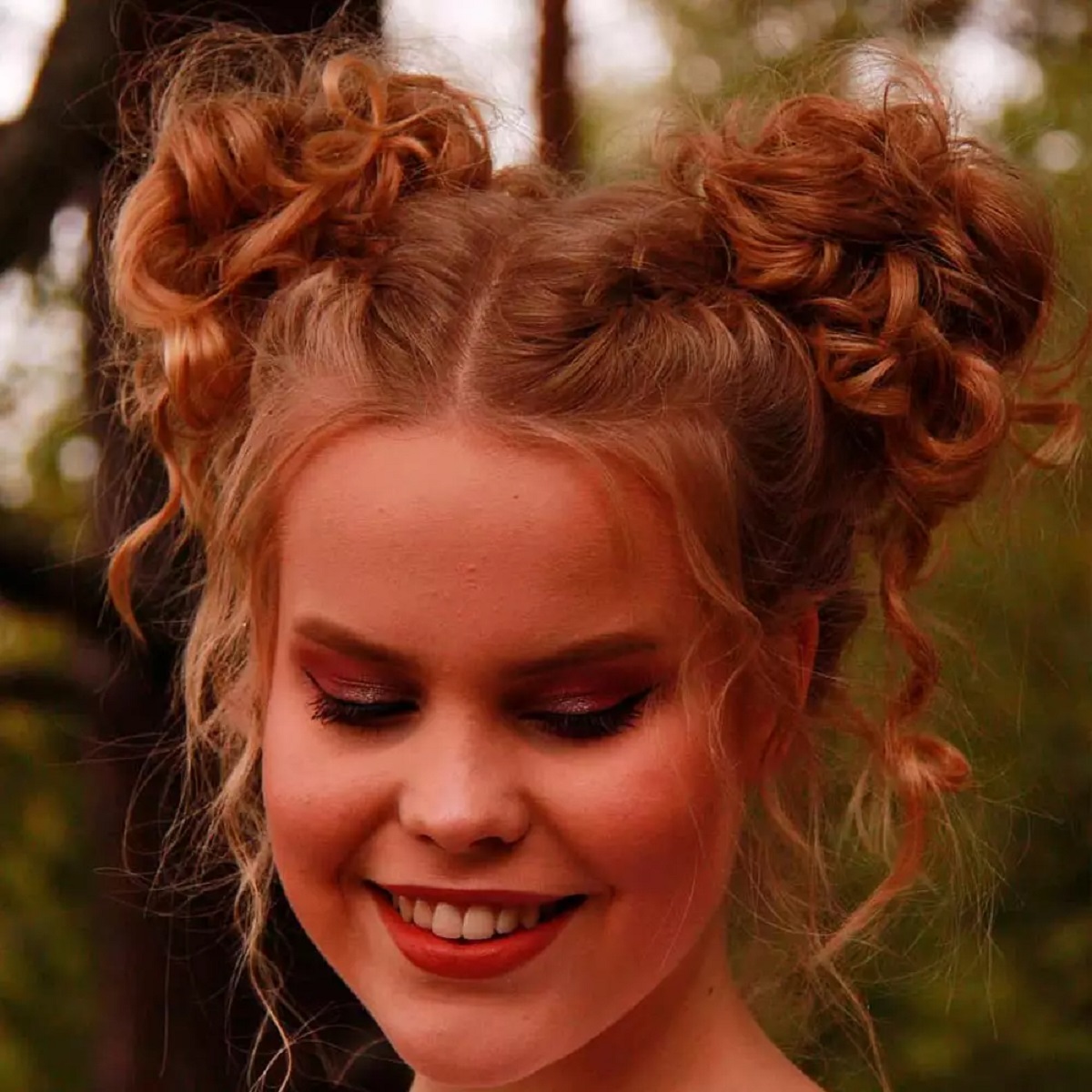 Space Buns With Glam Waves
