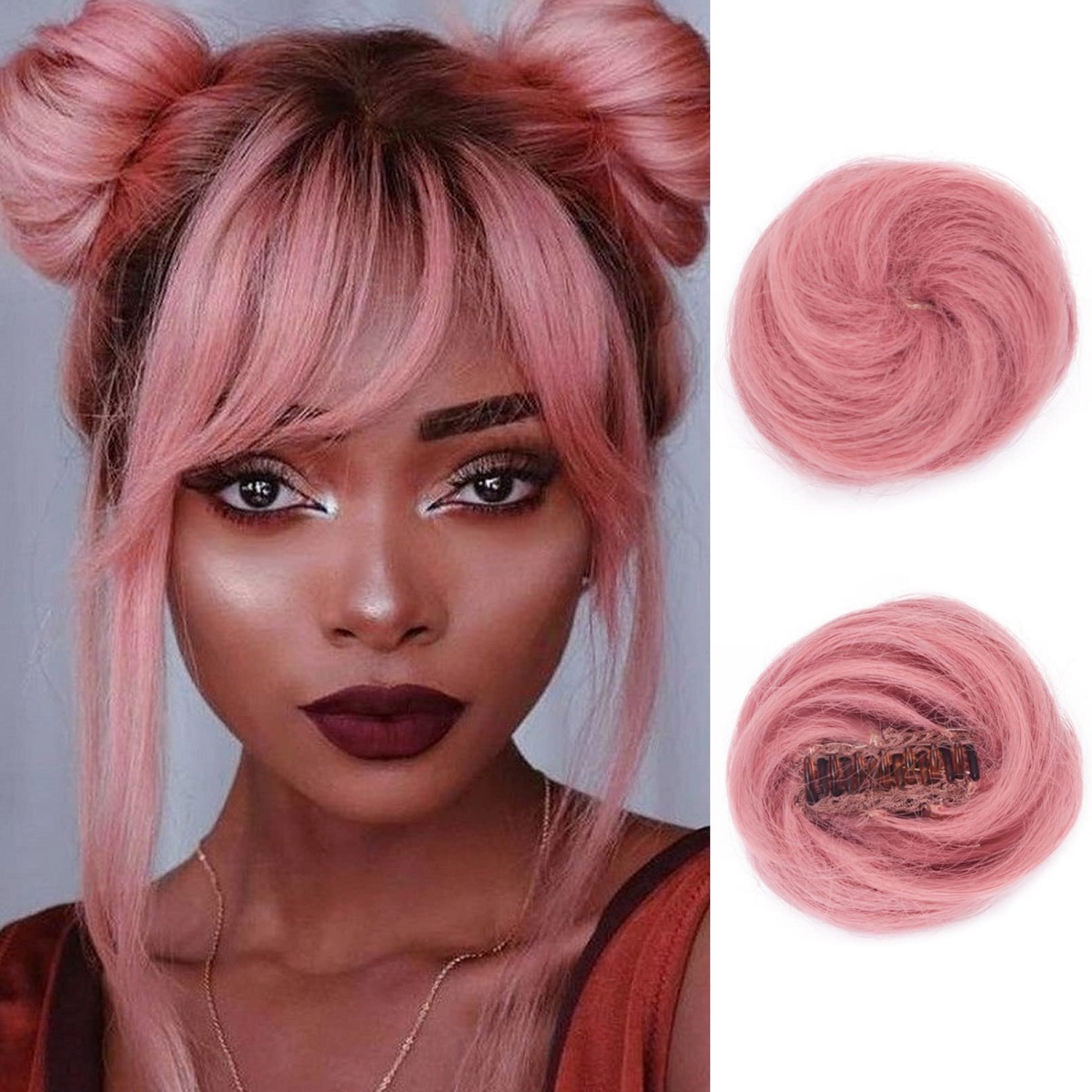 Coral Space Buns