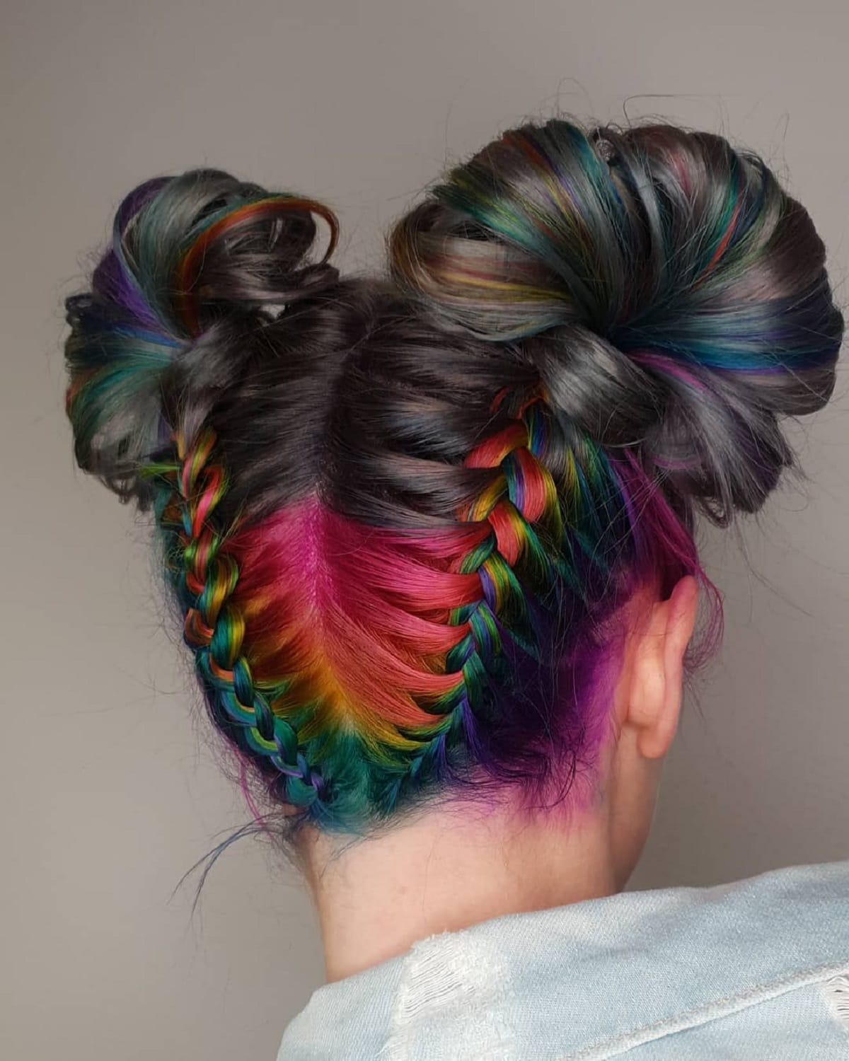 Rainbow Space Buns