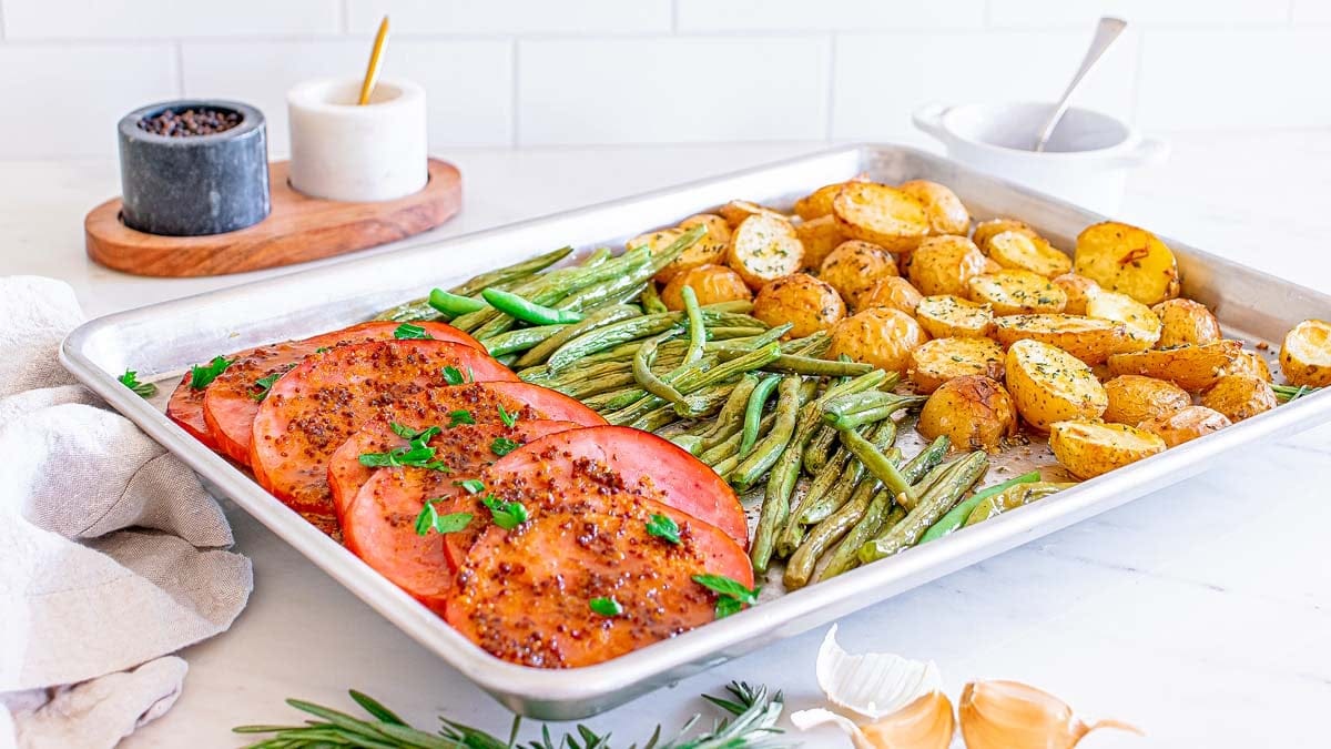 Sheet Pan Holiday Ham Dinner