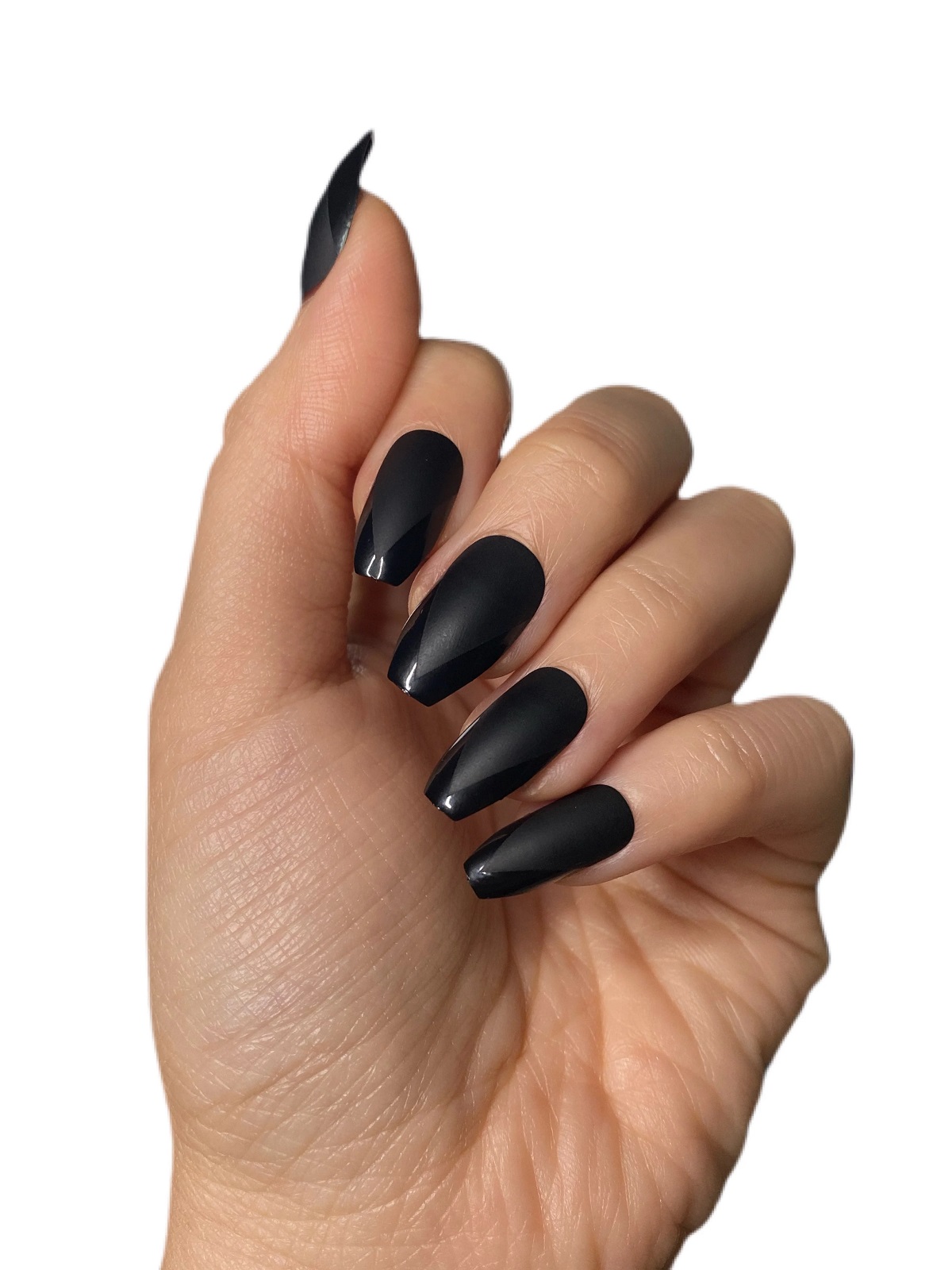 Matte Black “Leather” Nails
