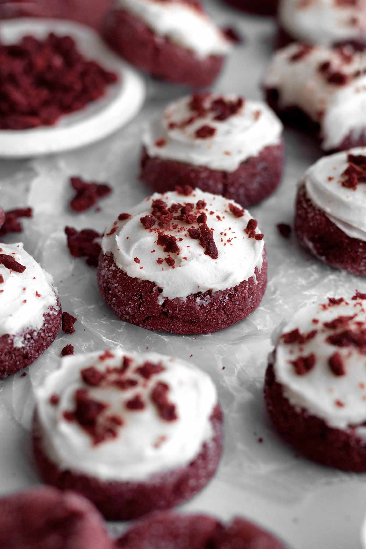 Gluten Free Red Velvet Cookies with Cream Cheese Icing