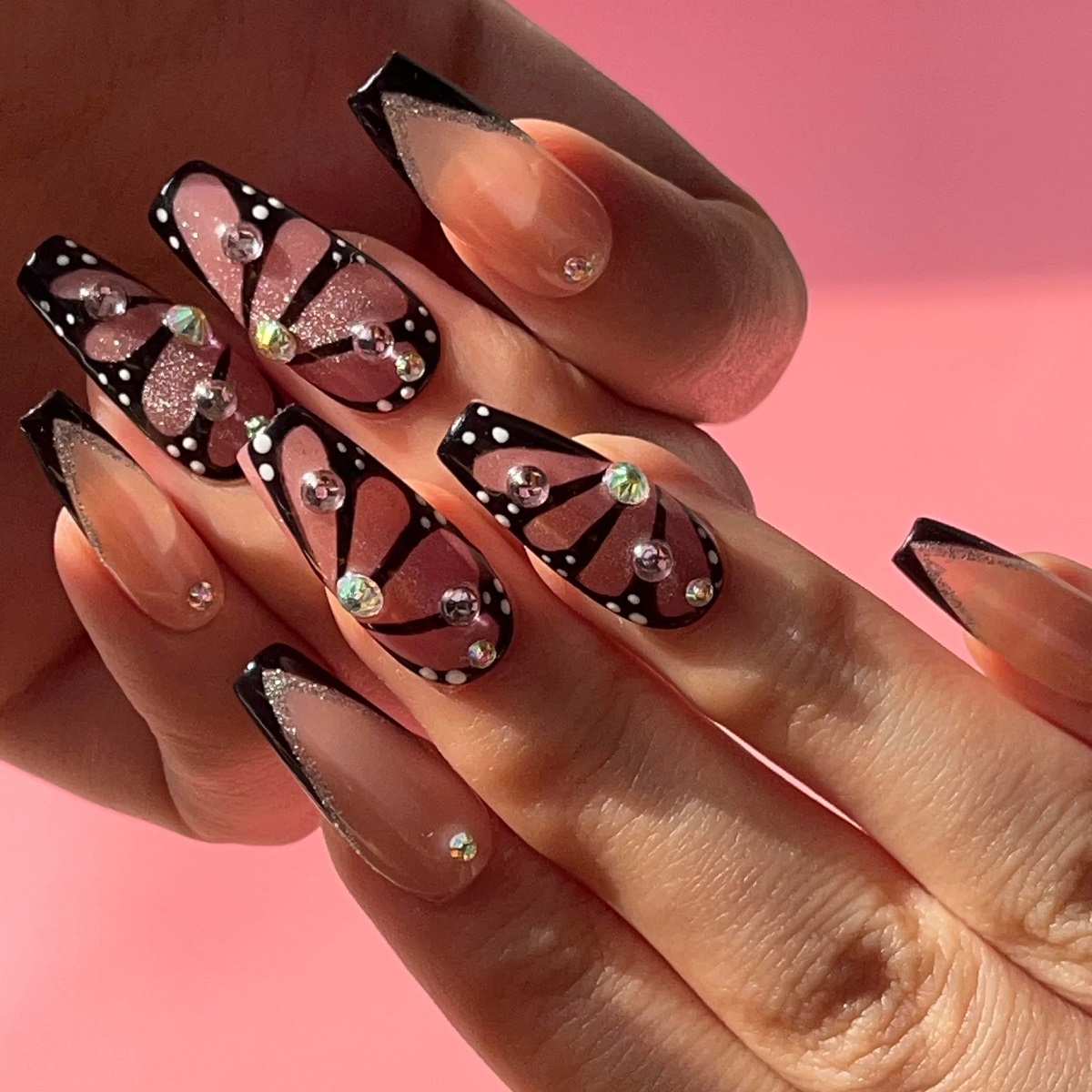 Black Butterfly Nails