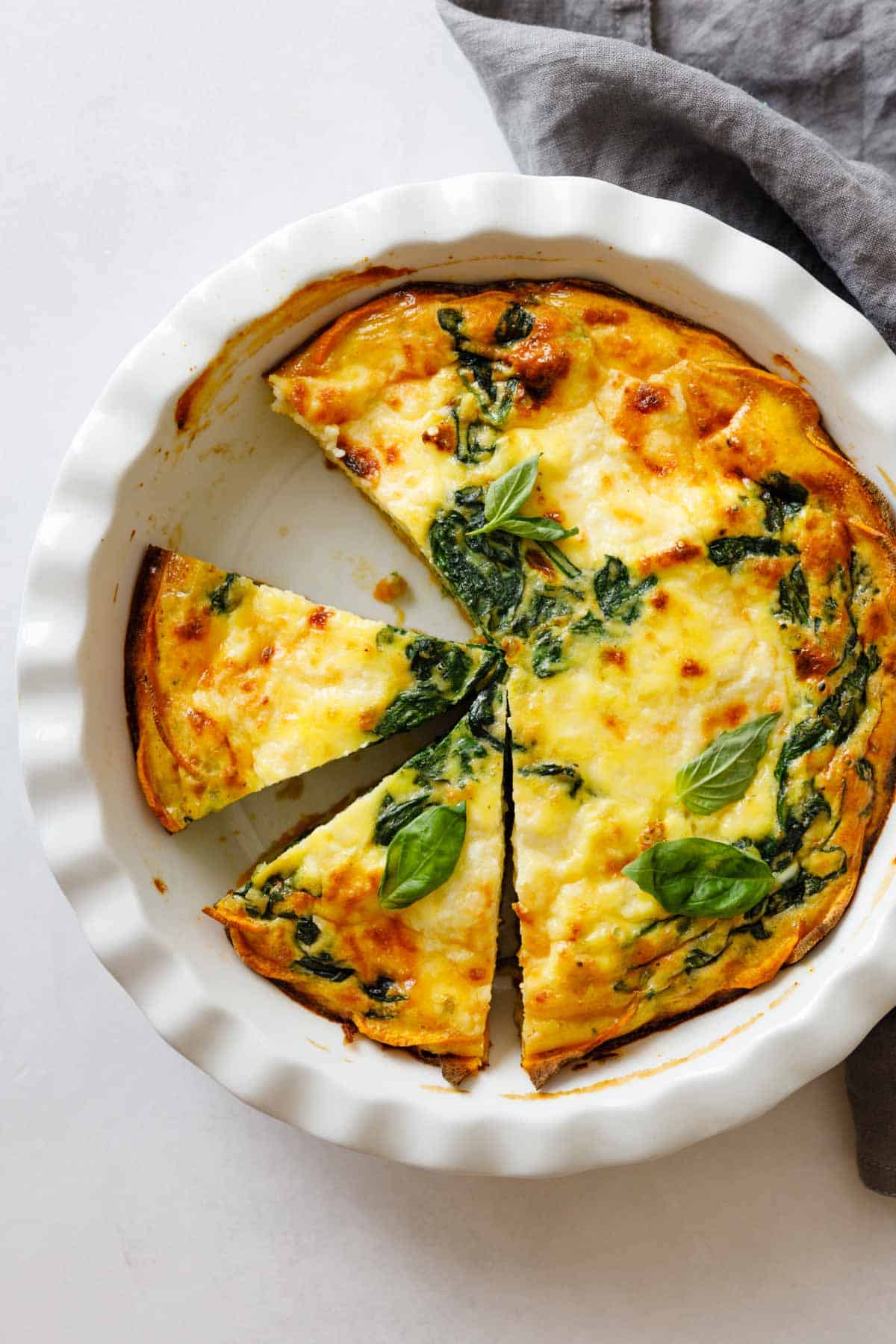 Crustless Spinach And Asparagus Quiche With Gruyère
