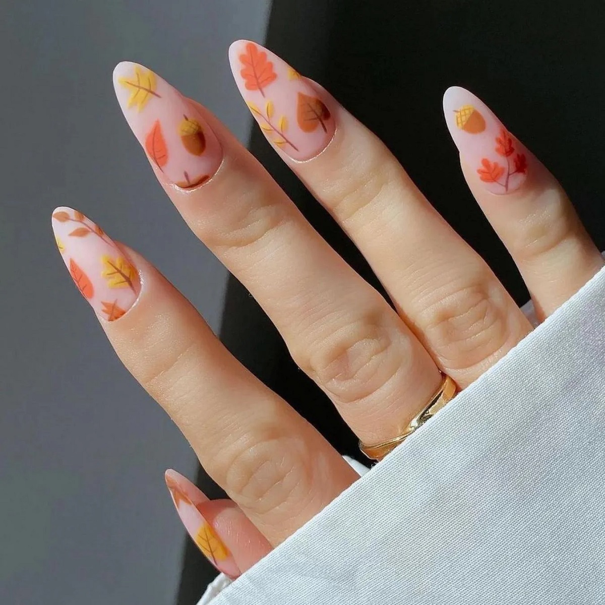 Leaf-Inspired Nail Art