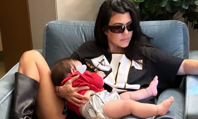 Kourtney Kardashian And Newborn