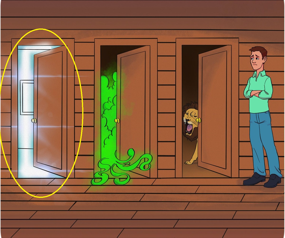 IQ Test with identify the Safe Door