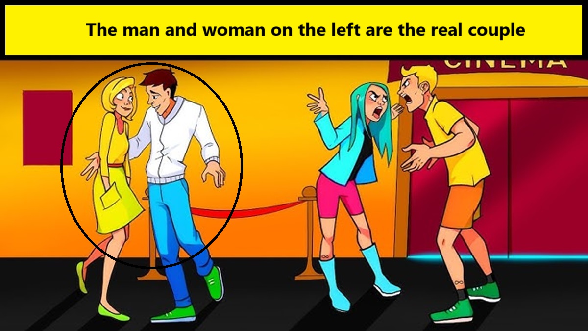 Visual puzzle to identify the real couple