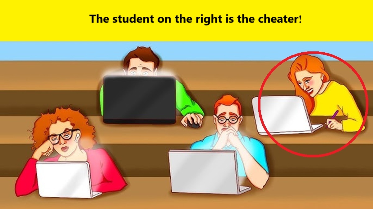 Cheating Student Visual Puzzle
