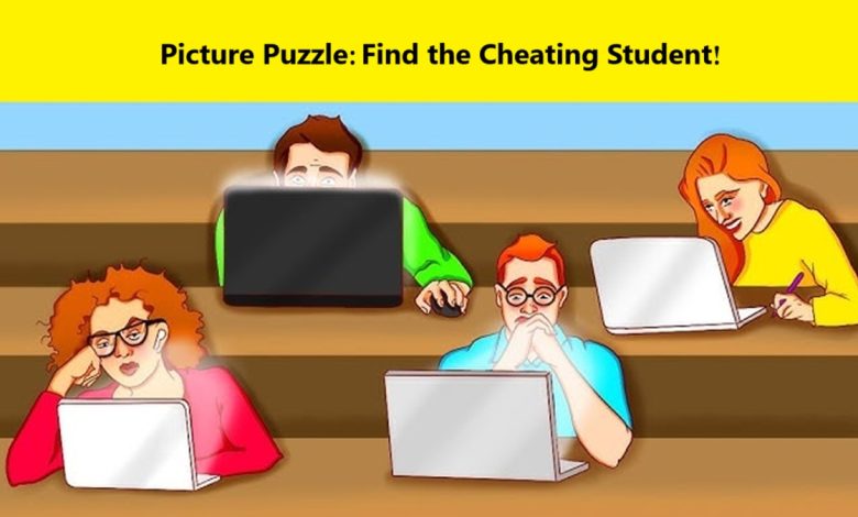 Cheating Student Visual Puzzle